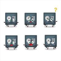 Cartoon character of safe deposit box with what expression vector