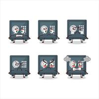 Safe deposit box cartoon character with various angry expressions vector