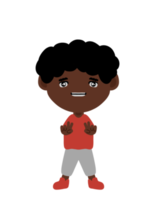 sorrir Garoto feliz desenho animado png