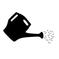 Watering can silhouette on white background. Vector illustration