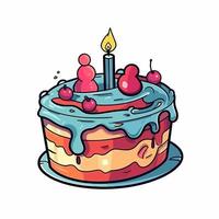 Birthday Cake Vector AI Illustration