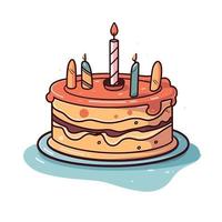 Birthday Cake Vector AI Illustration