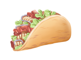 Tacos. Street food. Digital illustration png