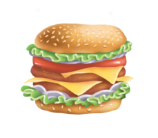 hamburguesa. calle alimento. digital ilustración png