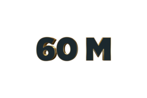 60 Million  subscribers celebration greeting banner with Luxury Design png