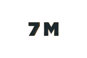 7 Million  subscribers celebration greeting banner with Luxury Design png