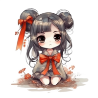 chibi fofa pequeno menina png