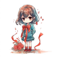 chibi fofa pequeno menina png