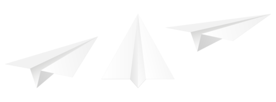 ikon uppsättning av handgjort papper plan png