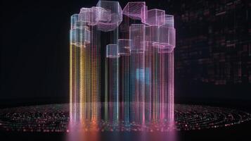 Image of Big data concept Digital data flow Transferring photo