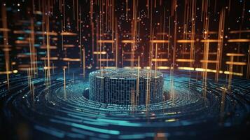 Glowing Image of Big data concept Digital data flow Transferring photo