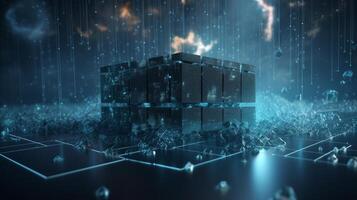 Big data concept Digital data flow Transferring close up photo