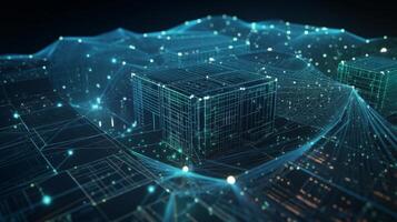 Big data concept Digital data flow Transferring networking photo