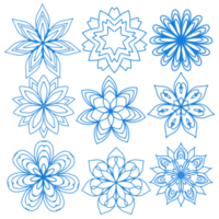 Beautiful and elegant blue sketch flower ornaments can be used for background, interior, clothing, or wallpaper designs png