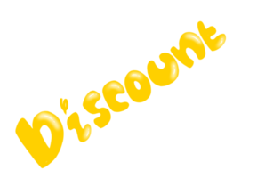 Word art discount for promotion flyer png
