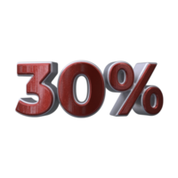 30 percent 3D number transparent background png