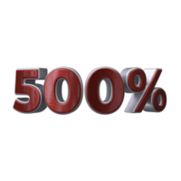 500 Prozent 3d Nummer transparent Hintergrund png