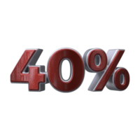 40 procent 3d aantal transparant achtergrond png