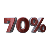 70 percent 3D number transparent background png