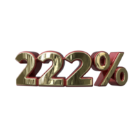 222 percent 3D number transparent background png