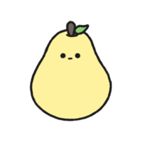 desenhado à mão fofa amarelo pera, fofa fruta personagem Projeto dentro rabisco estilo png