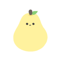 dessiné à la main mignonne Jaune poire, mignonne fruit personnage conception dans griffonnage style png