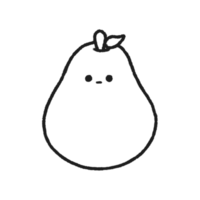 Hand-drawn Cute kine pear, Cute fruit character design in doodle style png