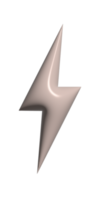 Bolt lighting 3d icon on transparent background. png