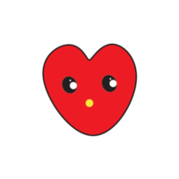 Smiling face icon with red heart png