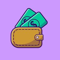 Wallet And Money Cartoon Vector Icons Illustration. Flat Cartoon Concept. Suitable for any creative project.