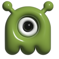 3d icona mostro, alieno png