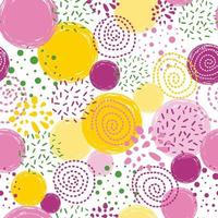 Multi colored seamless pattern polka dot abstract ornament hand drawn circles, round shapes. Repeat vector illustration for wallpaper, wrap Colorful dots background