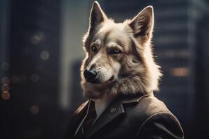 ai generativo perro como un empresa CEO foto