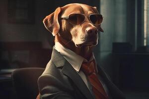 ai generativo perro como un empresa CEO foto