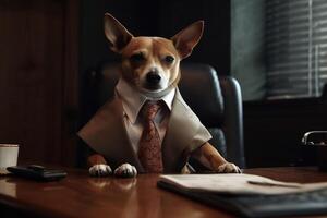 ai generativo perro como un empresa CEO foto