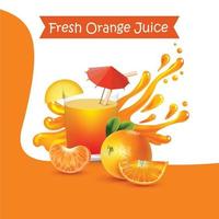 Orange juice vector art post orange juice poster menu card design