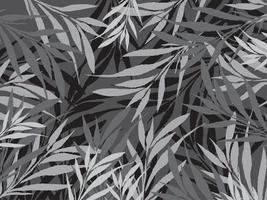 Monochrome botanical leaves vector background isolated on horizontal landscape template