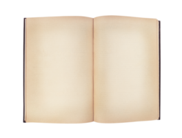 Old open book with empty pages isolated on transparent background. Stock photo png