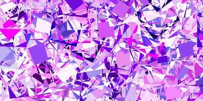 textura de vector púrpura claro, rosa con triángulos al azar.