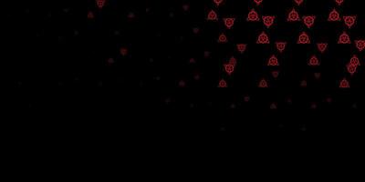 Dark Red vector texture with religion symbols.