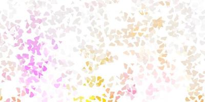 Light pink, yellow vector texture with memphis shapes.