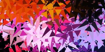 Dark Pink, Yellow vector backdrop with triangles, lines.