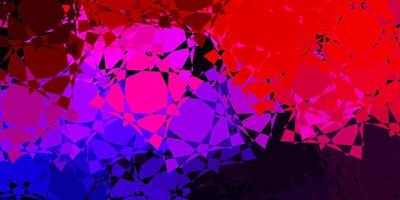 Dark Pink, Red vector background with triangles.