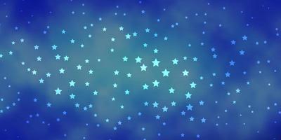 Dark Blue, Red vector background with colorful stars.