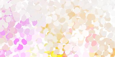 Light pink, yellow vector pattern with abstract shapes.