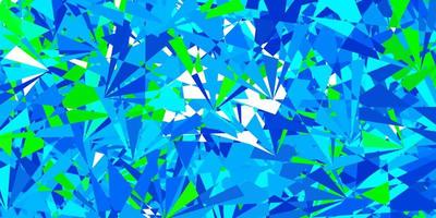 Dark blue, green vector background with polygonal forms.