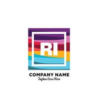 RI initial logo With Colorful template vector. vector