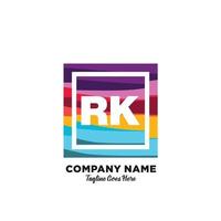 RK initial logo With Colorful template vector. vector