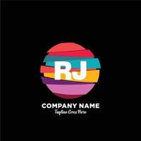 RJ initial logo With Colorful template vector. vector