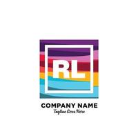 RL initial logo With Colorful template vector. vector